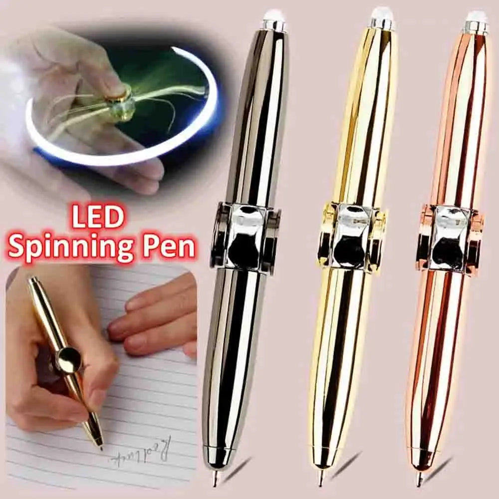 LED Light Spinning Pen Pen Multi-functional Pen Ball Point Pen Anti-Slip High Speed Rotary Toy Pen Learning to Resist Pressure