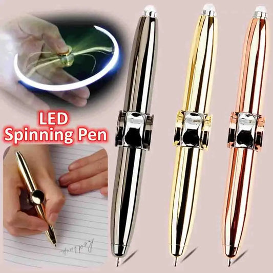 LED Light Spinning Pen Pen Multi-functional Pen Ball Point Pen Anti-Slip High Speed Rotary Toy Pen Learning to Resist Pressure