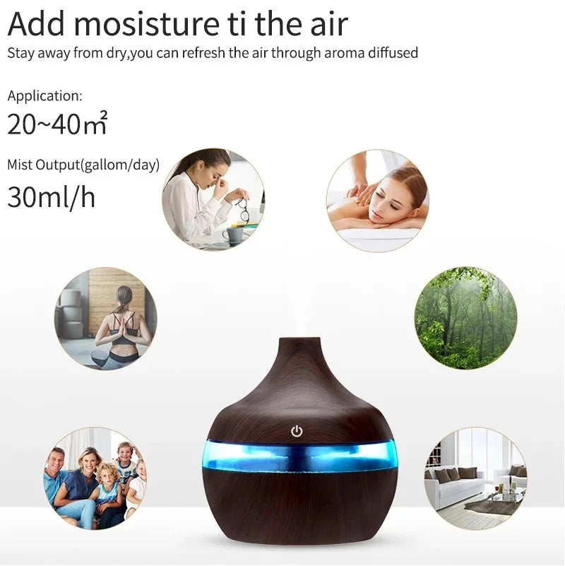 Humidifier Electric Air Diffuser Cool Mist Maker 300ml